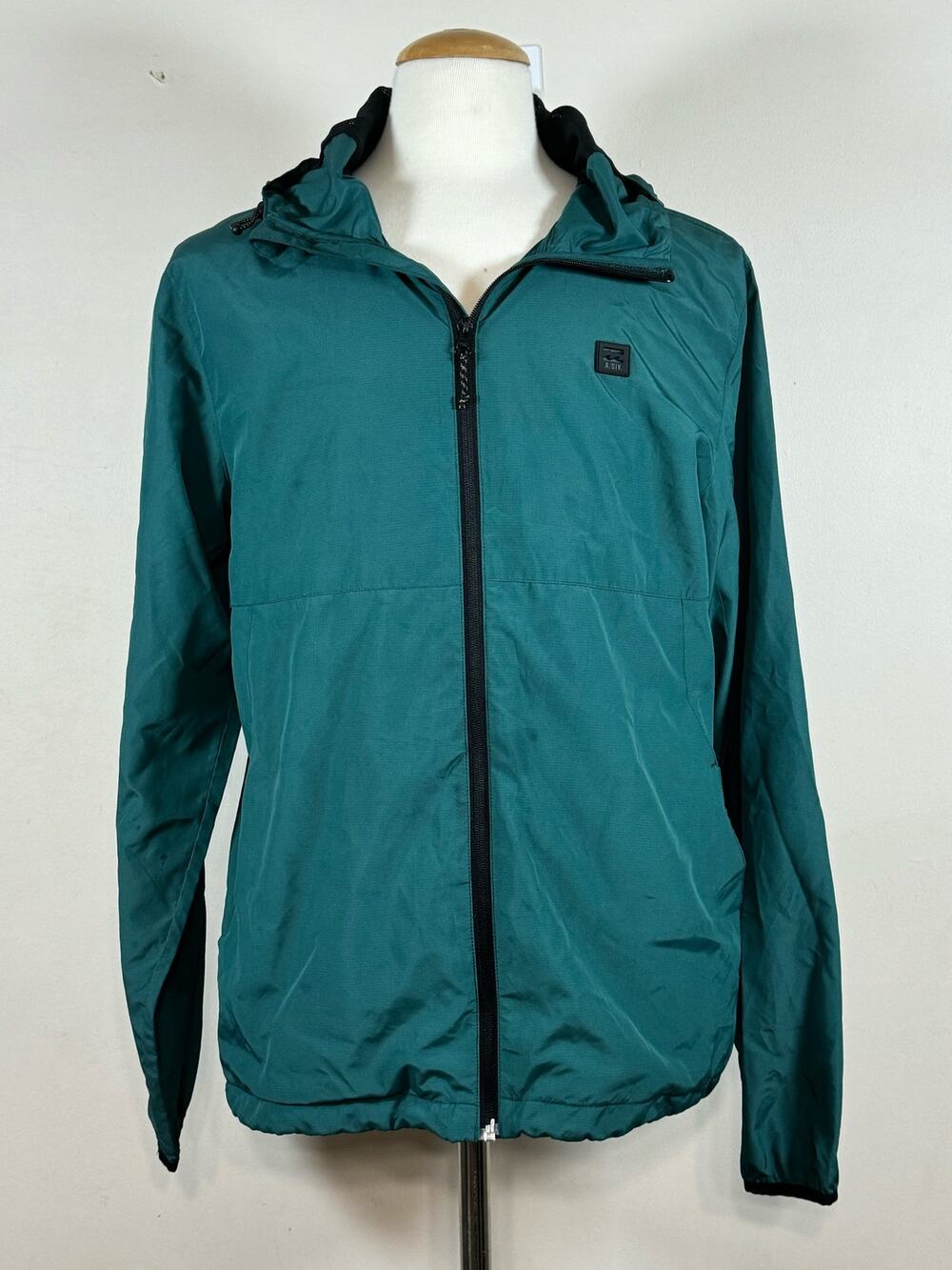 Billabong A/Div Teal Hooded Full Zip Windbreaker Outdoor Jacket Men's Size L